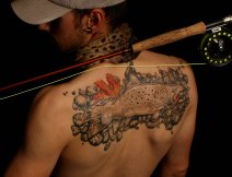 Stylizied Trout Tattoo - Cover up of a terrible old tattoo I got in a barn  when I was 16 : r/Fishing