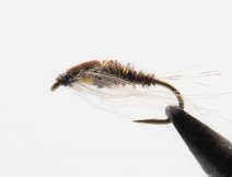 Mayfly nymph with Tungsten weight OLIVE Knápek Hooks.
