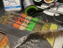 Pink Head Grey Heron Tungsten Jig - Used Fly Tying Material