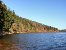 A beautiful autumn day on a dam - a view of a very promising place for pike and perch fishing!