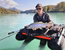 Vojta on Belly Boat Guideline Drifter Evolution