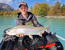 Vojta on Belly Boat Guideline Drifter Evolution