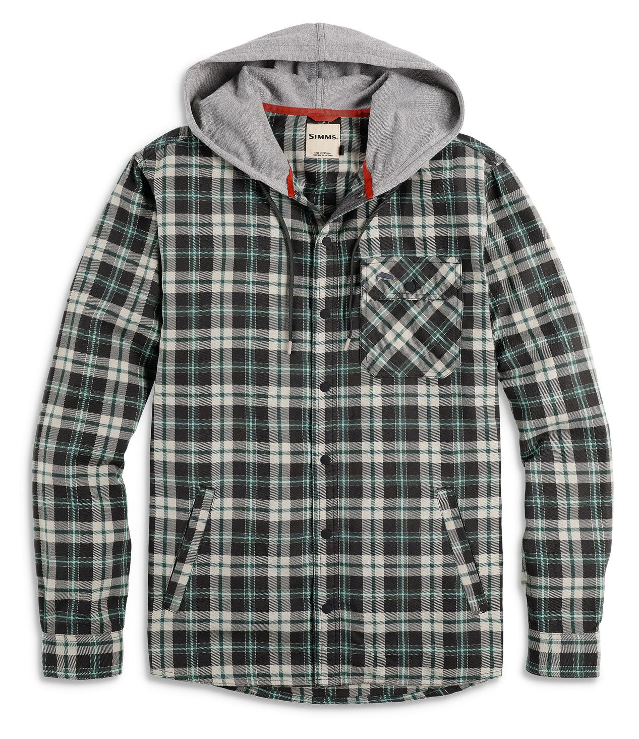 Fishing Hoody Simms Santee Flannel Forest & Carbon CMP Plaid ...