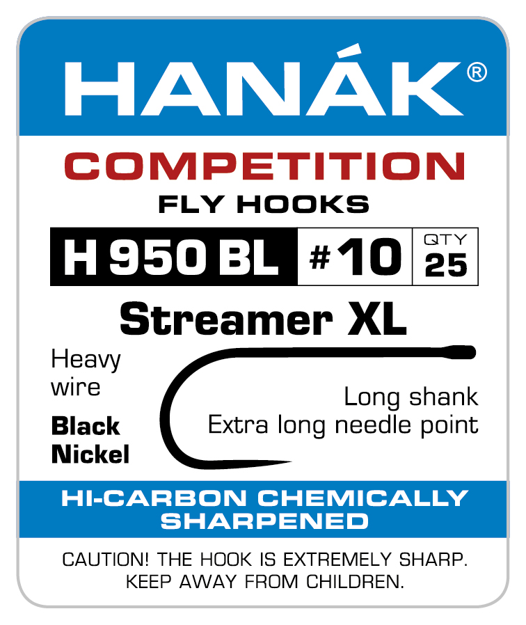 Fly Tying Hook Hanak Competition Streamer Extra (H950BL)