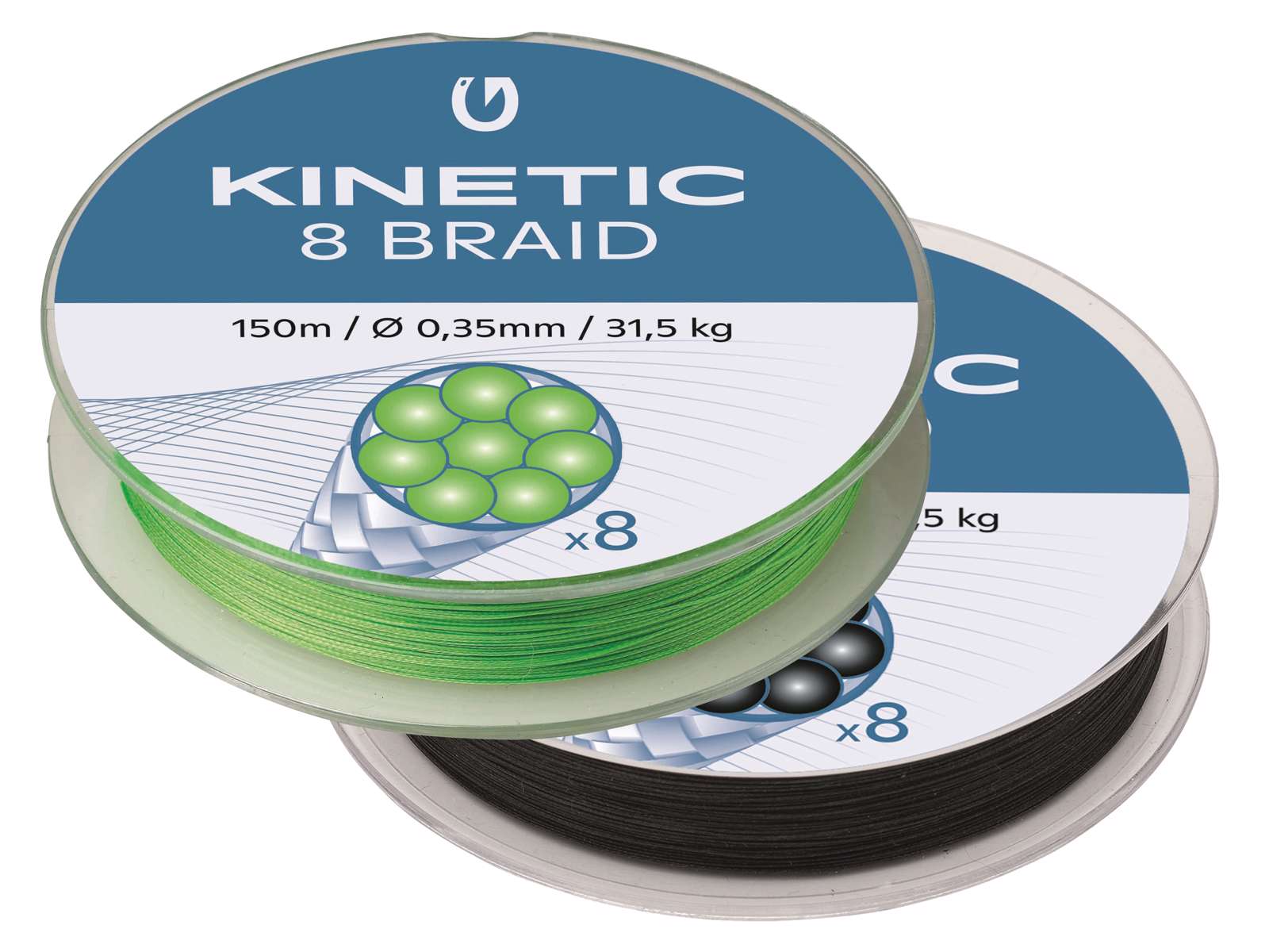 Kinetic 8 Braid: 12.0kg Fluo Green 150m