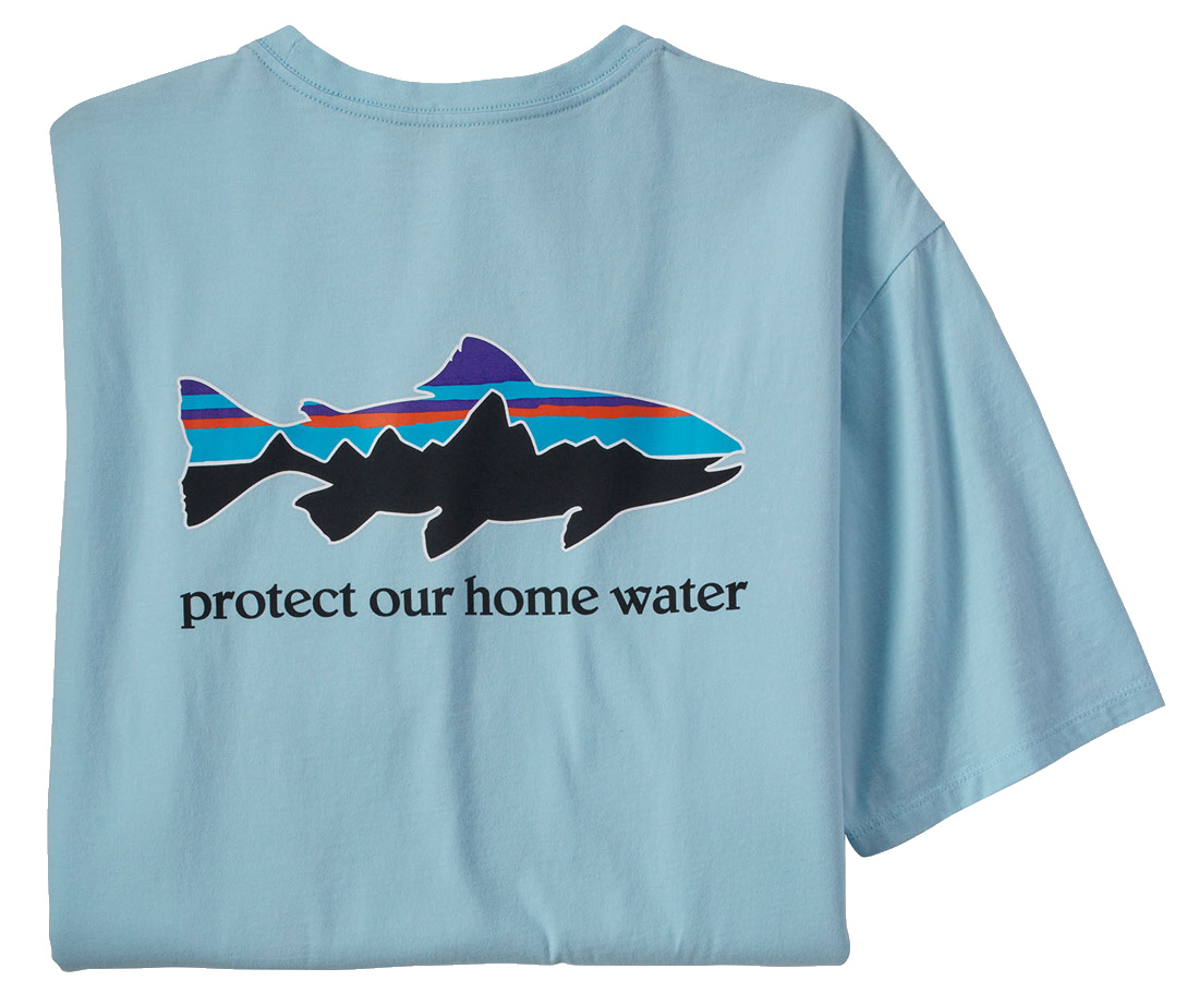 T-Shirt Patagonia Home Water Trout Organic Fin Blue