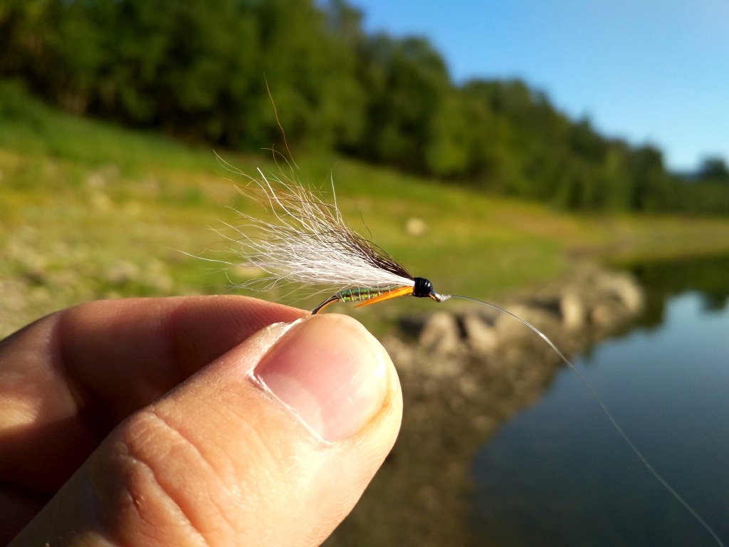 Orange cheeked Brown Buzzer Midge Nymph fly pattern for trout fishing