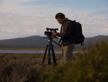 Hard at work during the magic hour of sunset