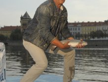 Local Celebrity Richard Tesarik with the fish