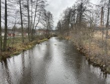 Svatava by the footbridge at the spinning mill in Svatava