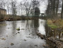 Svatava by the footbridge at the spinning mill in Svatava