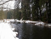 My favorite non-trout river flowing through the snowy and quiet countryside. I like to go to these places during the Christmas holidays. On nymphs here I cacth chub, roach, grayling or trout. Smaller pike or perch can also be caught on the streamer.