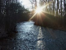 Romantic sunset over the river. You do not have to spend time by the water in winter season just fishing, but you can go through your favorite or new sections and meditate in winter nature, where you can just plan future fishing trips in quiet and peace.