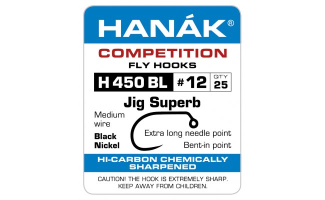 Fly Tying Hook Hanak Competition Jig Superb (H450BL)