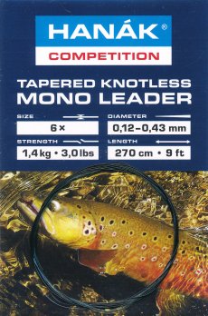 Tapered Knotless Mono Leader Hanak Competition Camoufil